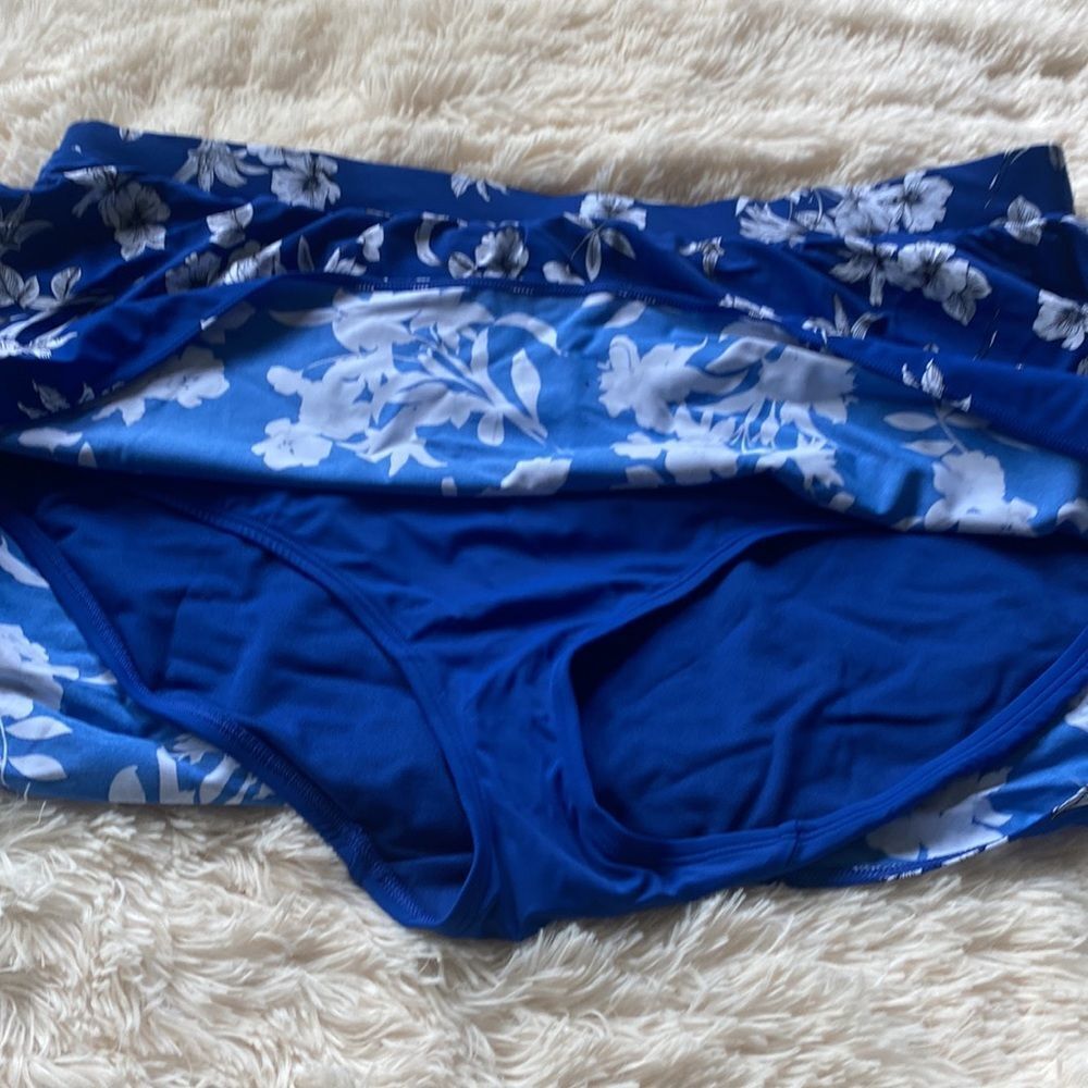 Lane Bryant Cacique SWIM skirt panties shorts 28 blue - Picture 3 of 9